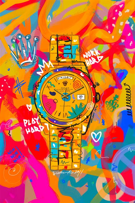 rolex artist|Rolex watch art.